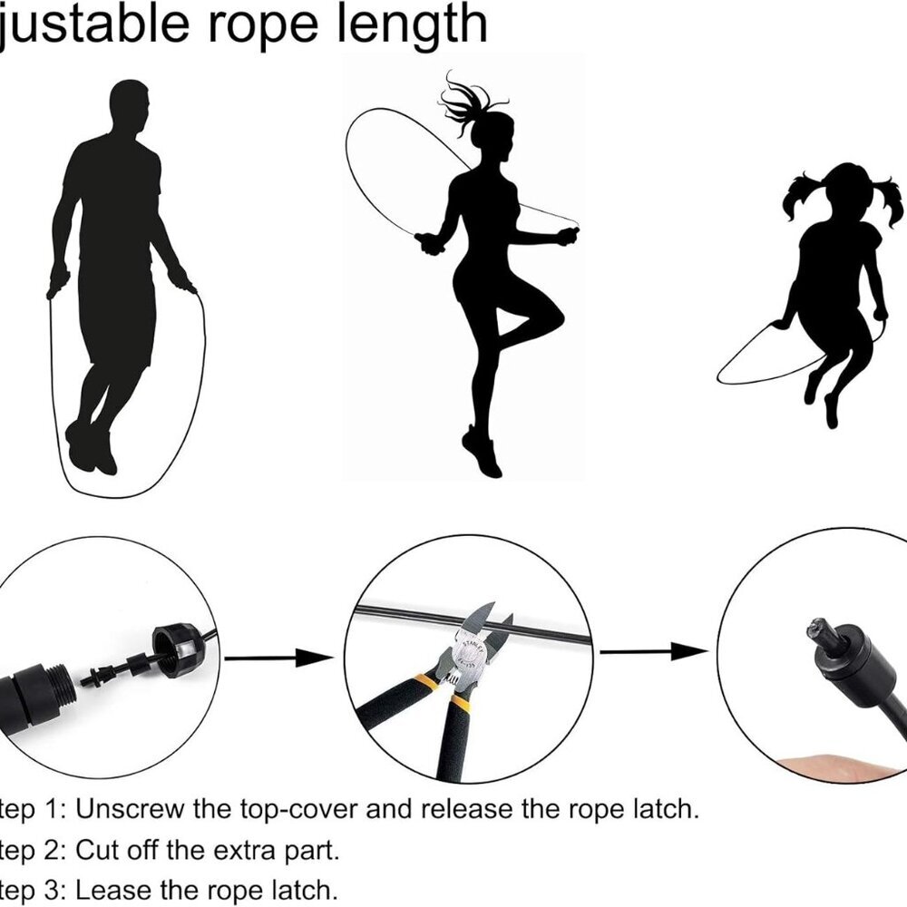 Jump Rope, Adjustable Jump Ropes,Skipping Rope Tangle-Free Rapid Speed with Ball - Picture 5 of 7